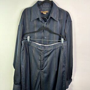 Syllables System Men's Blue and Black Formal Top and Pant Outfit Size XXL/40